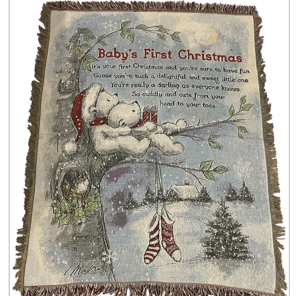 Babyโs First Christmas Collections ETC Multicolor Woven Blanket